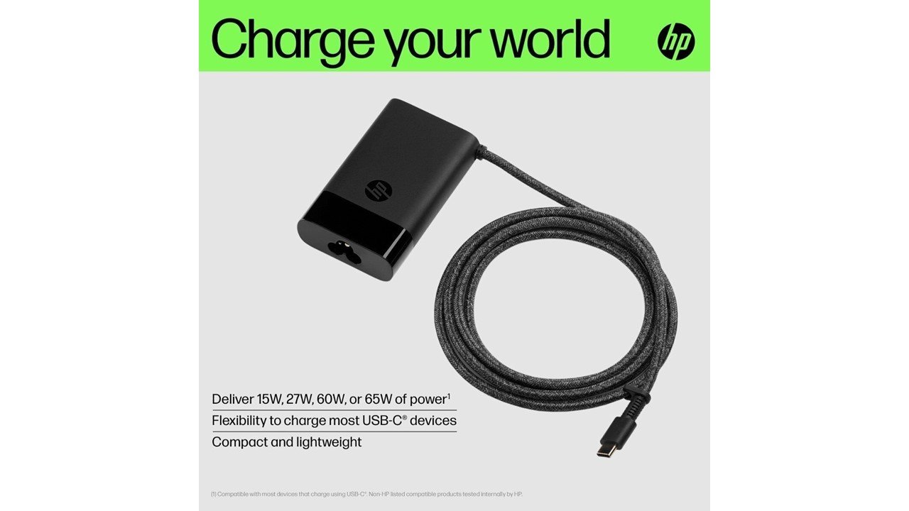 HP USB-C 65W Laptop Charger